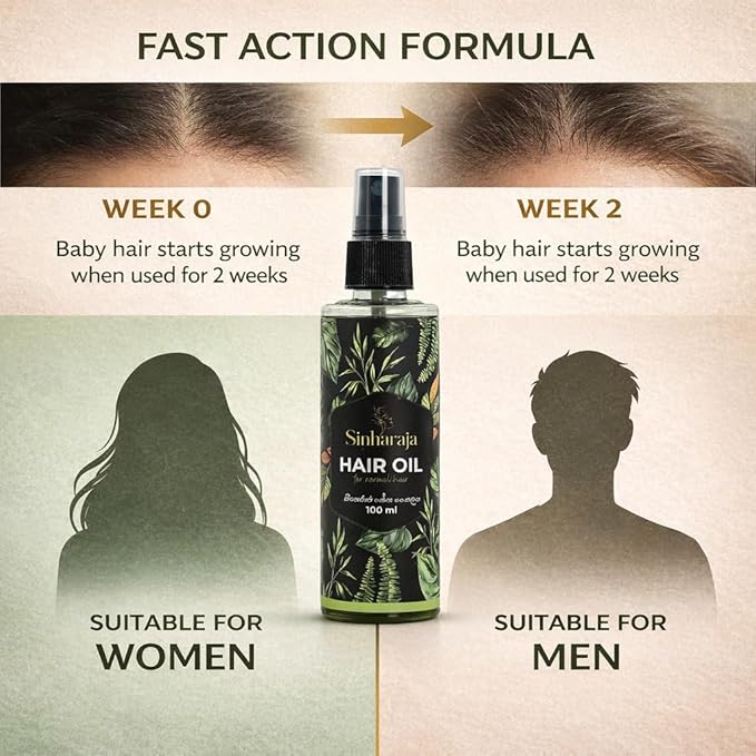 Bilesma Natural Sinharaja Hair Oil for Normal Hair, Ayurvedic Herbal Hair Oil, Helps Promote Hair Growth, Reduce Hair Fall & Dandruff, Adds Shine & Strength, Lightweight Scalp – 100 ml (3.38 fl oz)