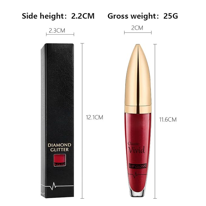 Classic Vivid Glitter Liquid Lipstick Set - 3PCS Diamond Shiny Waterproof Metallic Lip Gloss
