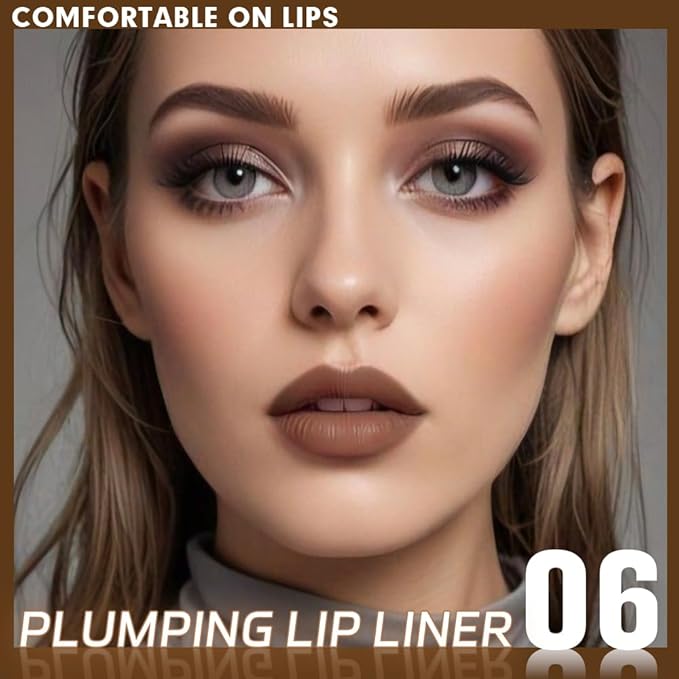 Plump Matte Crayon Lip Liner Pencil, Espresso Martini Lip Liners Lipstick, Long-Lasting Waterproof Creamy Formula, With Silicone Smudger for Define Contours & Sculpting Lip, 0.75g/0.026oz