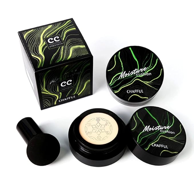 Mushroom Head Air Cushion Foundation, Moisturizing BB Cream Nude Long Lasting Matte Concealer, Air Heads CC Cream Face Makeup (Natural)