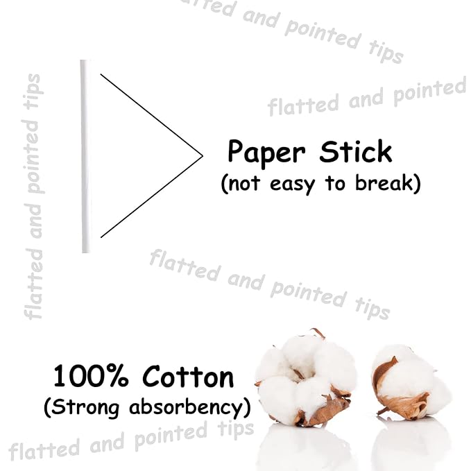 Precision Makeup Cotton Swabs, Double-Ended XL Cotton Buds with Pointed and Flat Tips,Extra Large Cotton Tips Applicator,Excellent Beauty Tools for Effective Makeup and Personal Care,375pcs