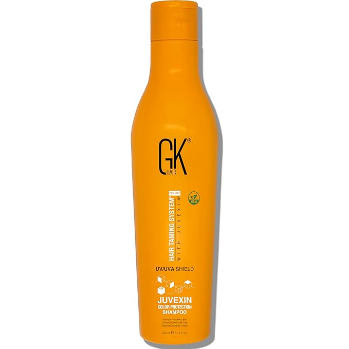GK Hair Shield Shampoo 8.11 Fl Oz – Color Safe, UV Protection, Aloe Vera & Argan Oil, Sulfate and Paraben Free, Repairs Damage, Boosts Shine, Hydrating, Vegan Hair Care