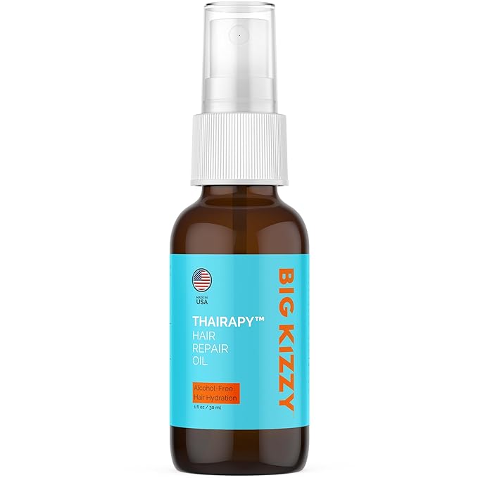 Big Kizzy Thairapy Hair Oil - Ultra Concentrated Serum to Restore & Repair Dry, Frizzy Hair, and Support Healthy Hair Growth. Pure Argan, Marula and Coconut Oil, 1 oz