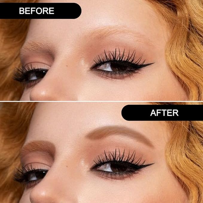 Brow Powder Kit – Long-Lasting 3-Color Brow Filler for Full, Defined Natural Brows, Contour Palette with Double-Ended Brush, sombra para cejas (03)