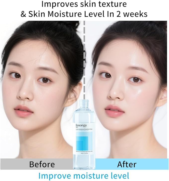 Hydro Moisture Essence Toner 500ml(16.9fl.oz.) – Deep Nourishing Facial Toner for Dry & Sensitive Skin, Infused with Hyaluronic Acid, Panthenol & Ceramide Korean Skincare