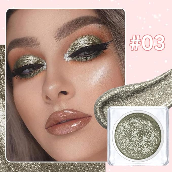 Eyeshadow Single Shimmer, High-Pigment Monochrome Eye Shadow Pressed Powder, Everyday Velvety Silky Eye Makeup Looks, Professional Long-Lasting Waterproof Single Eyeshadow Palette, 03 Warm Light Gold