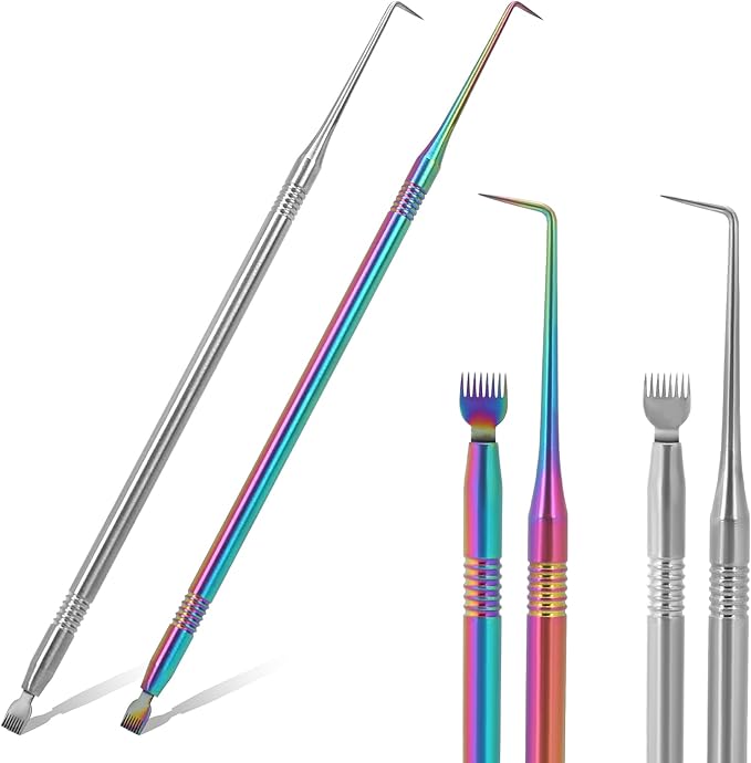 2 in 1 Lash Lift Tool,2 Pieces Stainless Steel Lash Lift and Tint Kit Professional Lash Lift Supplies Metal Lash Lift Rods Eyelash Separator Tool with Separating Comb