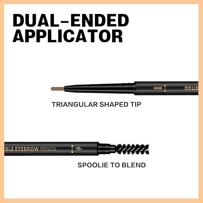 O'CHEAL 3Pcs Light Brown Eyebrow Pencil for Women, Premium Eye Brow Pencil with Spoolie Brush, Longwearing for Perfect Brows, Precision, Defines, Universal Waterproof Double-head Eyebrow Pen
