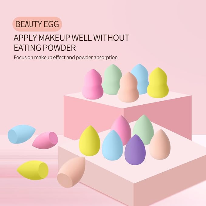 30-Piece Makeup Sponge Set -Makeup sponges without latex, Soft, Reusable & WashableMulti-Shape Beauty Sponges for Wet & Dry Use, Value Pack Makeup Blenders for Foundation & Concealer (30 packs)