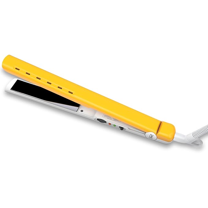 GK HAIR Global Keratin D700 Titanium Styling Flat Iron 360 Degree Swivel Cord Auto Shutoff Professional Straightener Works on Wet and Dry Hair Cutting Edge Titanium Plates 150C-232C - All Hair Types