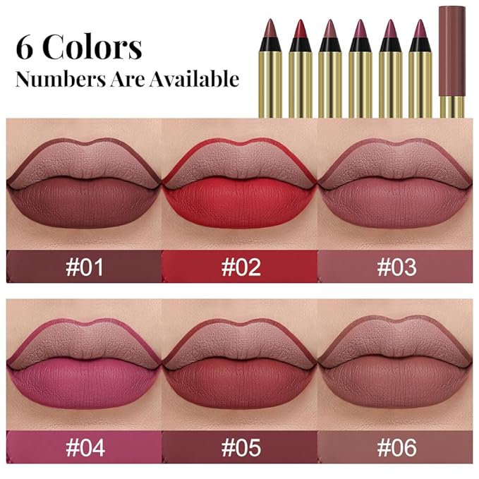 Matte Lip Liner – Sharpenable, Professional Waterproof & Smudge-Proof, Velvet Matte, Long-Lasting Color Lock, Daily Wear, Ideal for Bold & Chic Makeup Looks, Vermilion (Shade 02)