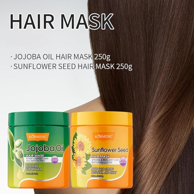 Jojoba Oil Moisturizing Hair Mask for Women, Deep Conditioning Gloss Hair Treatment for Repair Dry Damaged Hair, Hydrating Hair Mask for Frizzy Control