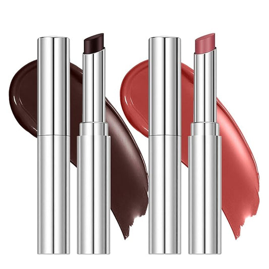Jolilab 2-Pack Honey Lipstick Tinted Lip Balm.Black Cherry Glow - Sheer Hydration for All Skin Tones, Moisturizing Lip Color with Natural Nourishment（Black&Pink）