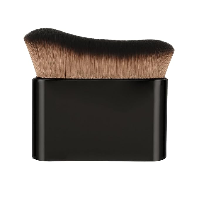 FUNAN Big Self Tanning Blend Brush, Professional Angled Makeup Brush, Foundation Makeup Brush Cream Powder Liquid,Face Neck Body Leg Tanning Makeup Black