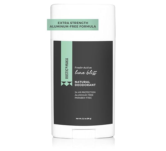 Rustic MAKA Natural Deodorant for Women, Luna Bliss, Cruelty-Free, Aluminum-Free, Paraben-Free, No Baking Soda, Activated Charcoal + Magnesium