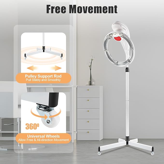 Multifunction Stand Hair Dryer, 950W Free-Stand Hair Dryer Color Processor Drying Perming Machine Orbiting Rotating Hair Perm Salon Styling