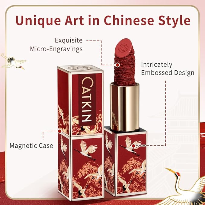 Catkin Semi-Matte Lipstick Hydrating High Impact Color Infused with Vitamin E and Avocado Oil Smooth Soft Texture Long Lasting Matte Finish 174