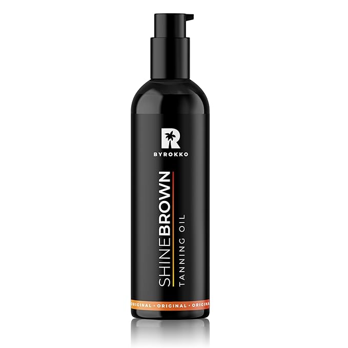 BYROKKO Shine Brown Tanning Oil 5.07 Fl Oz, XXL Tan Accelerator for Outdoor Sun or Indoor Tanning Bed Lotion, Fast Bronzer with Premium Natural Ingredients for Deep, Long-Lasting Glow