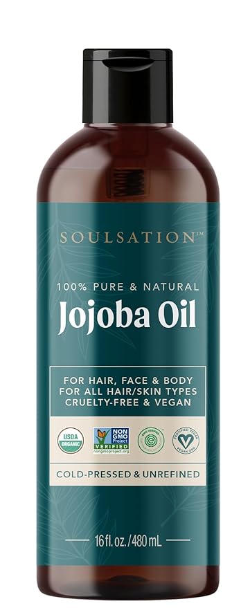 Organic Jojoba Oil for Skin, Hair & Face (16oz) | 100% Pure, Natural Cold Pressed | Organic, for Skin, Hair, Face, 100% Pure, Natural