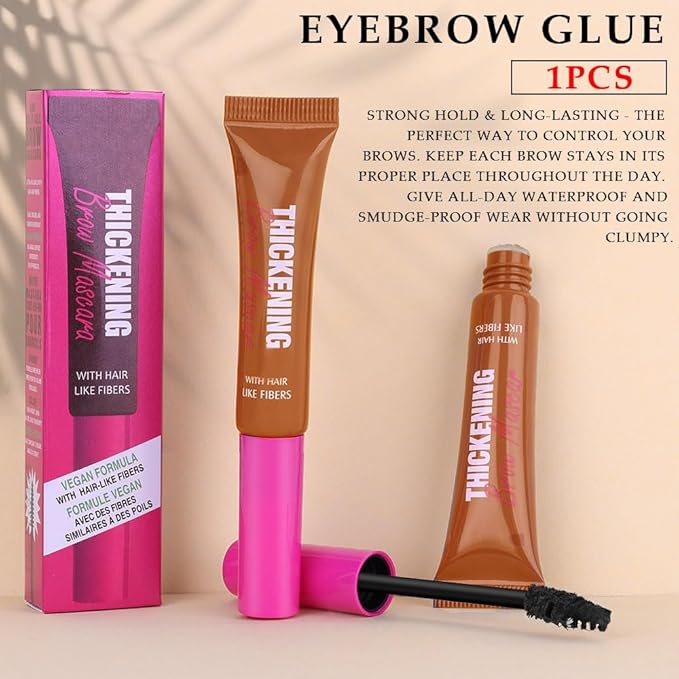 Tinted Thickening Brow Mascara,Brow Fast Sculpt,Waterproof, Transfer-proof, Brush to Fill in Eyebrows and Cover Gray Hairs - Cruelty Free - Light Medium Brown (1pc 03 Auburn)