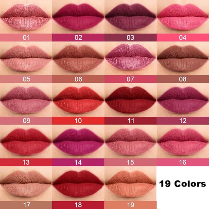 evpct 1Pcs Ruby Red Matte Lipstick and Lip Crayon Liner Pencil Pen Set for Women Lip Stain Long Lasting Waterproof labiales mate magicos 24 horas originales pintalabios permanente 24 horas 10