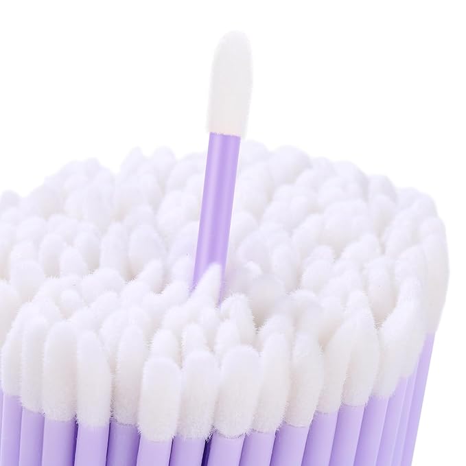 240 Pieces Disposable Lip Wands Lip Brushes,Lipstick Applicator Brushes Lip Gloss Wand,Soft Lint Free,Eyes & Lips Makeup Applicator Wands Tools（PURPLE）