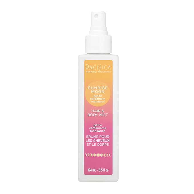 Pacifica Hair Perfume & Body Fragrance Spray Mist – Sunrise Moon with Peach, Cardamom & Mandarin – Alcohol-Free, Vegan & Cruelty-Free, 6.5 oz