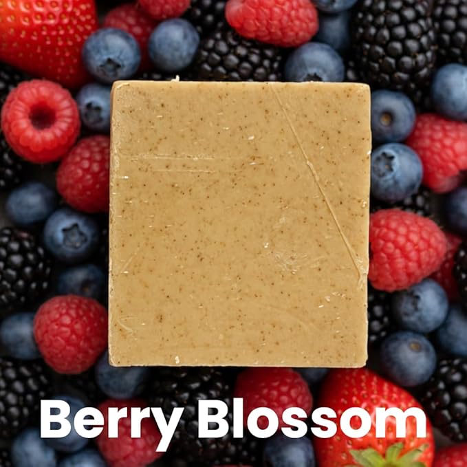 Natural Body Soap Bar with Long Lasting Scent Moisturizing Formula made in Canada for Men and Women. Multi-Pack (3-Pack, Rosemint/Berry Blossom/Magnificent)