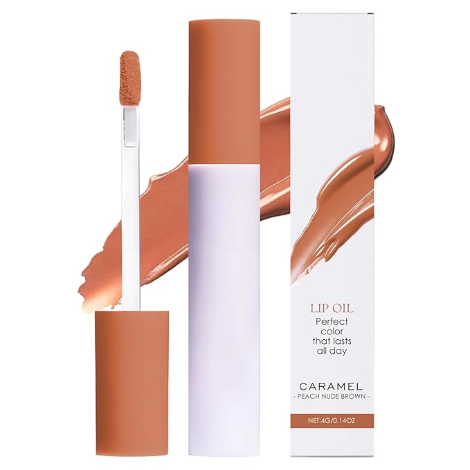 Lip Stain Oil, 2025 New Lips Staining Lip Oil, Lips Staining Long-Lasting Matte Liquid Lipstick Gloss for Women Makeup (CARAMEL, one size)
