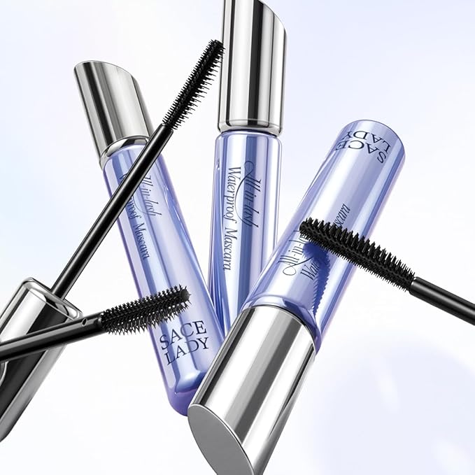 SACE LADY Waterproof Mascara, All-in-Lash Mascara Volume and Length Eyelashes, Smudge-proof and Sweat-proof, Long Lasting Curl, Natrual Black Eye Makeup Christmas Gift for Women