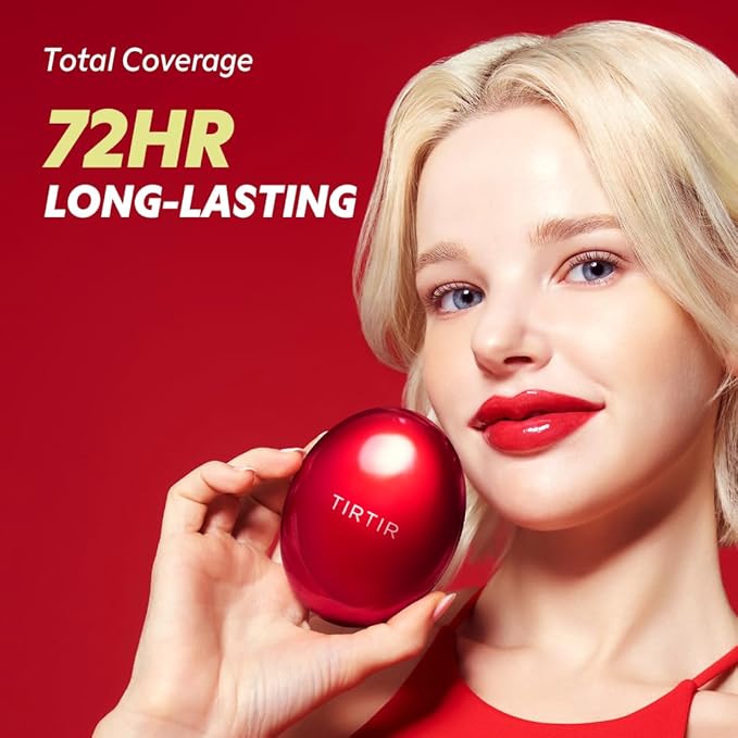 [*Mini Size*] TIRTIR Mask Fit Red Cushion Foundation | Full coverage, Weightless, Skin fit, Satin Glow Finish, Korean Makeup, beauty, Tattoo cover up, Buildable (#35N Walnut, 0.15 Fl Oz)