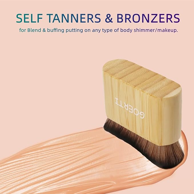 Self Tanning Brush, Sunscreen Applicator - Large Kabuki Body Brush for Leg, Face & Full Body | Streak-Free Blending for Self Tanner, Bronzer,Sunscreen,Lotion,Bronzing,Foundation,Tanning Mousse
