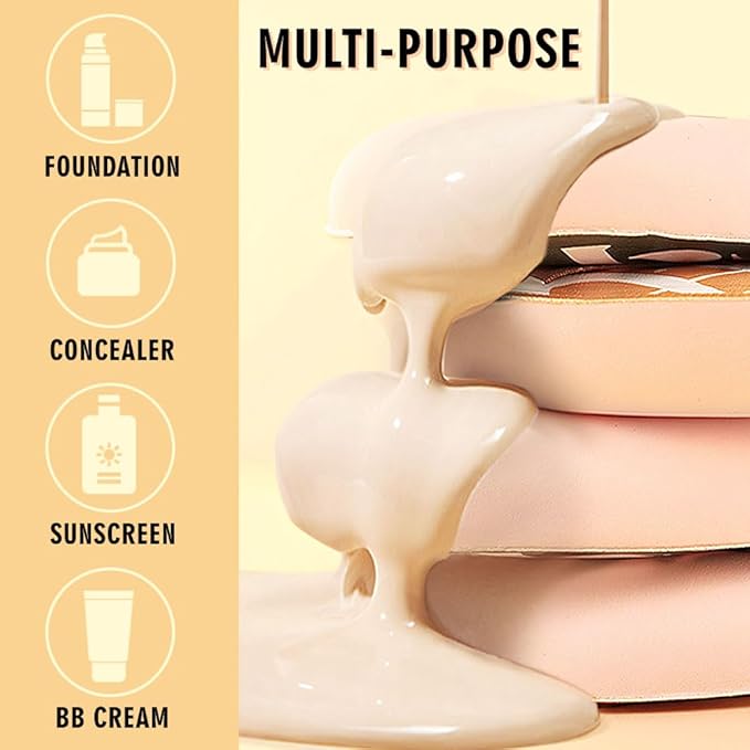 Makeup Sponge for Foundation Concealer and Powder,Latex Free Blender Sponge for Natural and Easy Makeup Soft Long Lasting Beginner-friendly,Travel Size Beauty Makeup Tools (Yellow XL 5 Pcs)