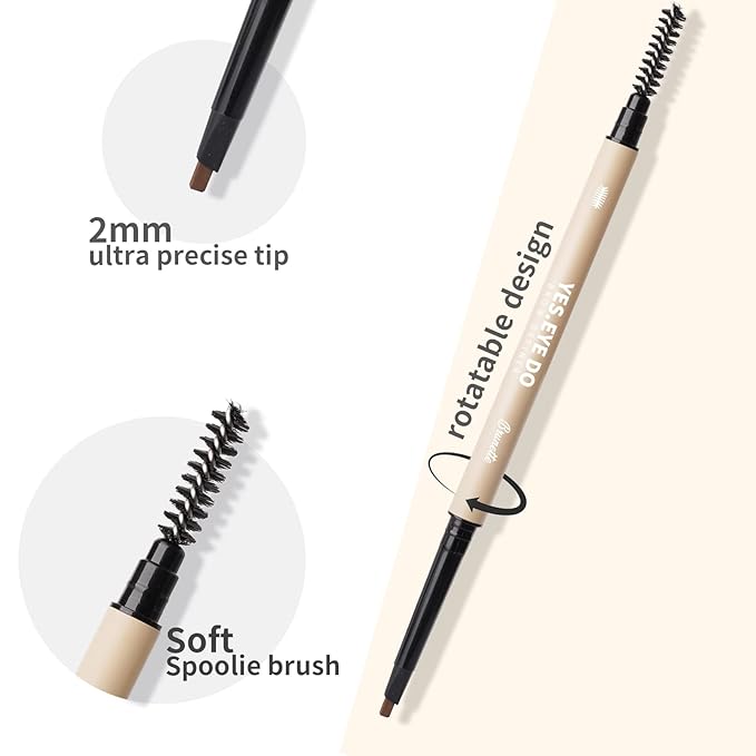 Blonde Eyebrow Pencil, Ultra Fine Eyebrow Pen Blonde, Waterproof Retractable Brow Defineing Pen for Perfectly Filling Shaping Sculpting Sparse Brows, Long Wear, Sweatproof, YES.EYE DO