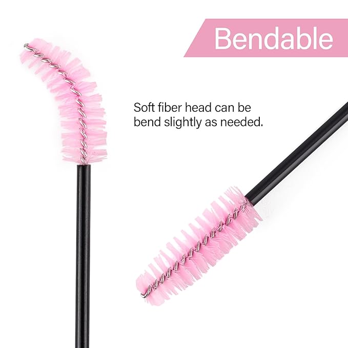 BTYMS 500 Pieces Disposable Mascara Wands Eyelash Brush Brow Brushes Applicators Lash Spoolies for Eye Lash Extension - Multi Color