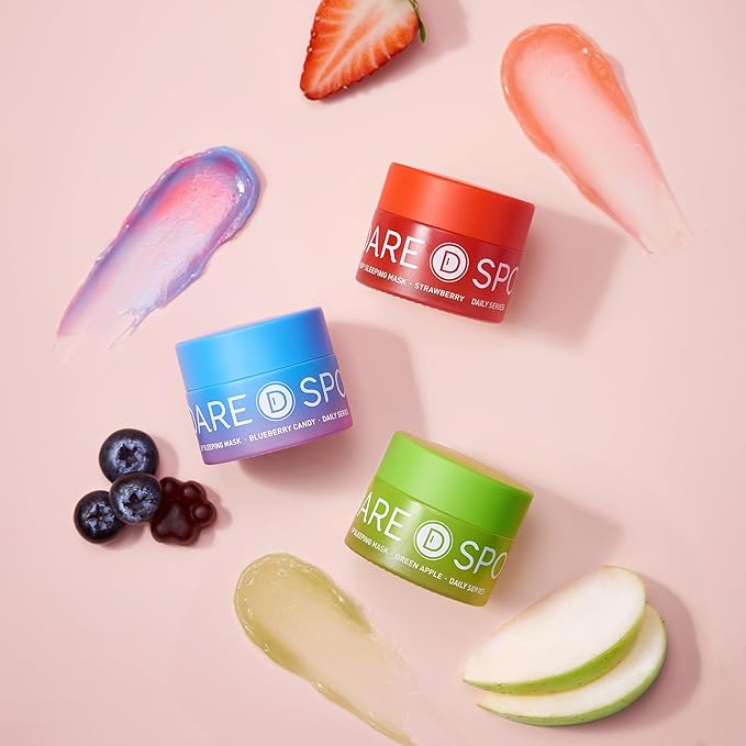 Sleeping Lip Mask Green Apple - Repair for Dry Cracked Lips, Softer, Smoother, Vitamin C Care, Nourish and Revitalize Your Lips Overnight, with Shea Butter - 0.42 Fl Oz