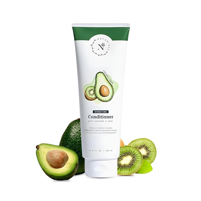 NaturAll Hydrating Hair Conditioner - All Natural with Avocado & Kiwi, Silicone Paraben & Cruelty-Free - Adds Moisture & Shine - For Dry, Frizzy Hair - 11.8 oz