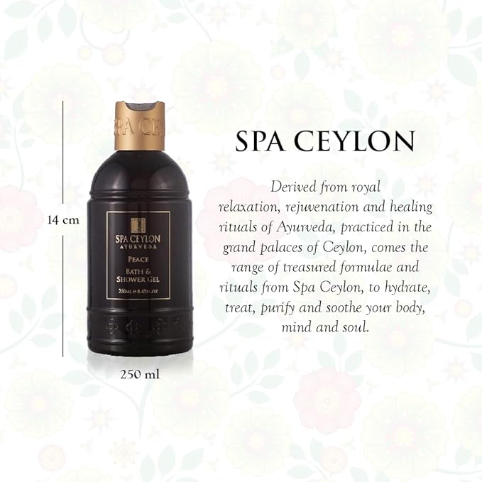 SPA CEYLON Peace Bath and Shower Gel | Lemongrass and Lavender Infused Herbal Body Wash | Hydrating with Aloe Vera, Vegetarian & Cruelty-Free | Promotes Harmony
