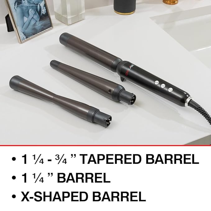 CHI Lava Interchangeable Hairstyling Wand, Versatile Hair Wand for Creating A Variety of Styles, Lower Temperature
