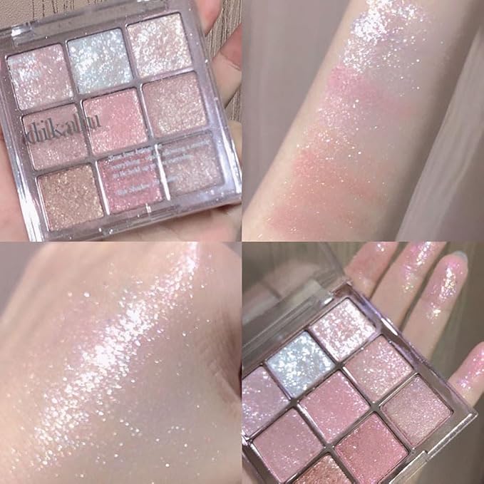 Kayswang 9 Colors Glitter Eyeshadow Makeup Palette, Eye Shadow Powder，Matte High Pigmented Colorful,Creamy Texture, Long LastingEyeshadow Powder Cosmetics,Natural Waterproof (24#)