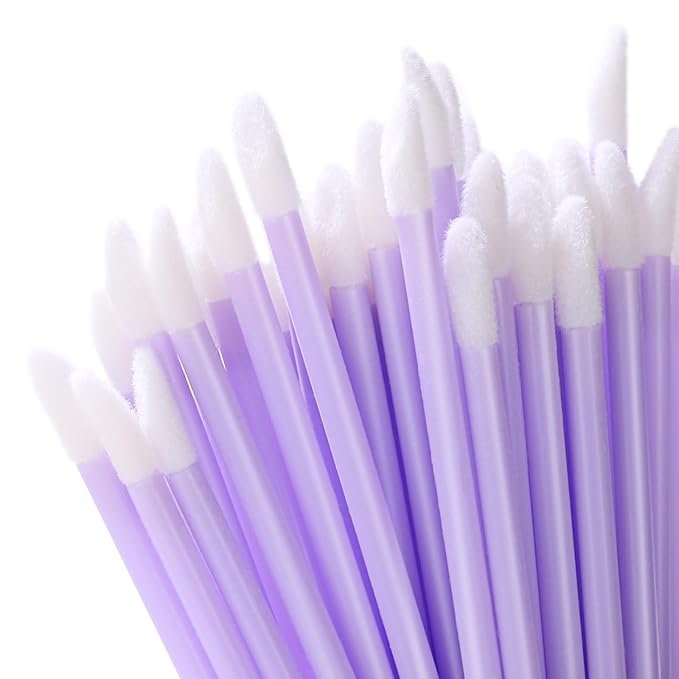 240 Pieces Disposable Lip Wands Lip Brushes,Lipstick Applicator Brushes Lip Gloss Wand,Soft Lint Free,Eyes & Lips Makeup Applicator Wands Tools（PURPLE）