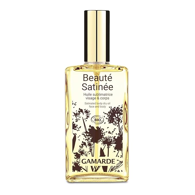Gamarde Satin Beauty Oil - Vitamin E Oil - Nourishes and Softens - Protection and Anti-Aging Body Oil for Women - 3.38 oz