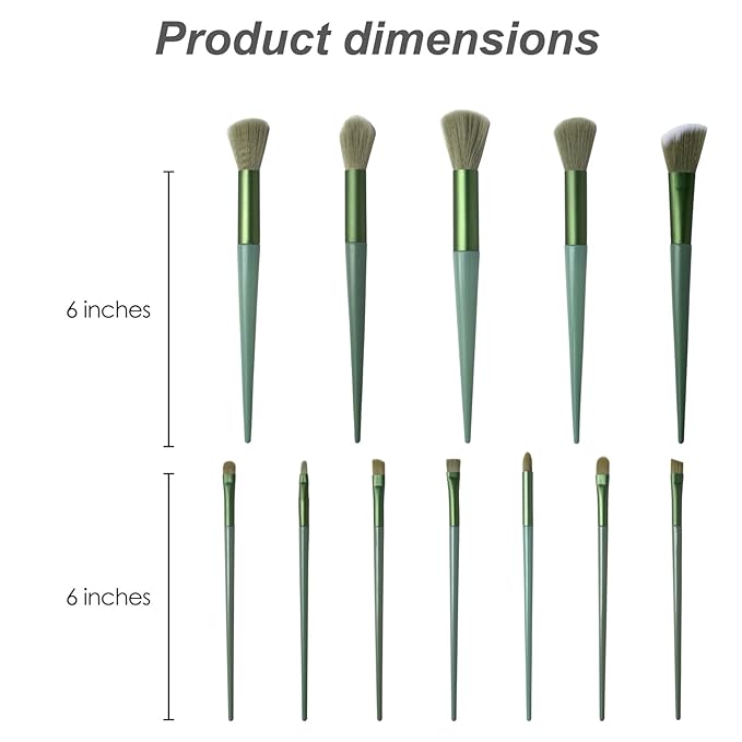 Makeup Brushes,Makeup Brushes Set,13 PCS Make Up Brushes for Foundation Eyebrow Concealer Eye Shadows Powder,Makeup Brush Kits for Travel and Daily Makeup Use (Green)