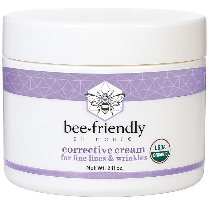 Organic Corrective Cream, USDA Certified Face Moisturizer Rich Anti Aging Facial Night Cream For Sensitive Skin Aids With Fine Lines, Wrinkles, Crows Feet, Eyes, Face, Neck 2 oz