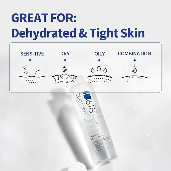 1.618 Multi-Layer Hydration Toner – Hyaluronic Acid + Panthenol + Collagen Complex | K-Beauty Face Toner for Radiant, Supple Skin | 6.7 fl oz