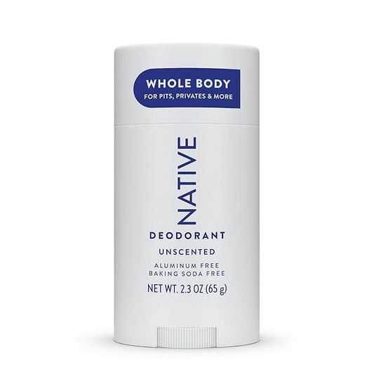 Native Whole Body Deodorant Stick Contains Naturally Derived Ingredients, Deodorant for Men and Women | 72 Hour Odor Protection, Aluminum Free with Coconut Oil and Shea Butter | Unscented