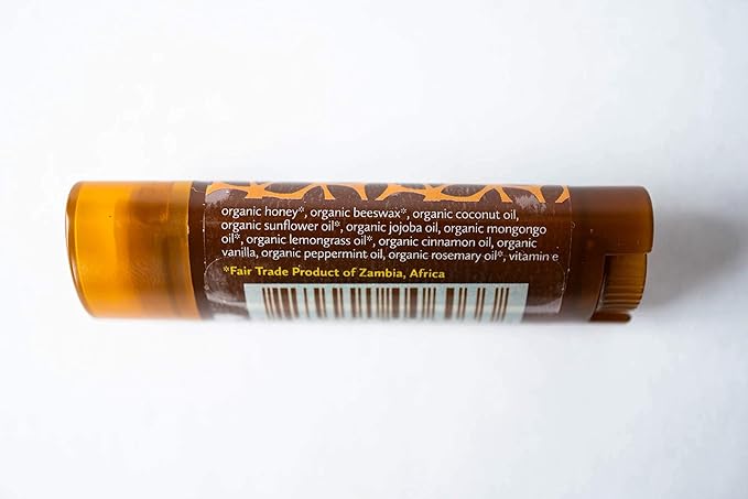 Organic, Fair Trade Beeswax Lip Balm - Honeybalm 3 Pack - Ethically Sourced - Honey Flavor