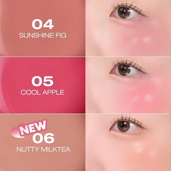 PERIPERA SYRUPY TOK CHEEK 5 Colors, Liquid Blush, Dewy Finish and Hydrates All day, Soft Velvet Texture Face Cheek Tint (04 SUNSHINE FIG, One Size)