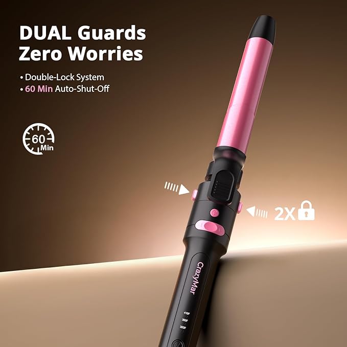 5-in-1 Rotating Curling Iron Set,Automatic Hair Curler with 5 Ceramic Barrels (3/4,1,1.25 Inch) | Fast Heating, Dual Voltage for Long-Lasting Curl Styling/Beach Wave
