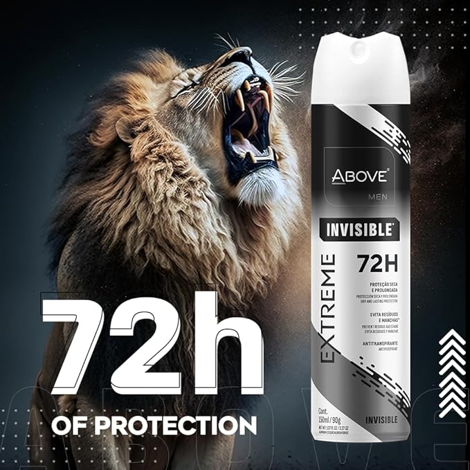 ABOVE Extreme Men Invisible - 72H Antiperspirant Spray Deodorant for Men 5.07 Fl Oz(4 Pack) | Aluminum-Free | Fresh Mist, No Stain & Alcohol, Long-Lasting Men's Deodorant Spray | Mint, Peach, Apricot
